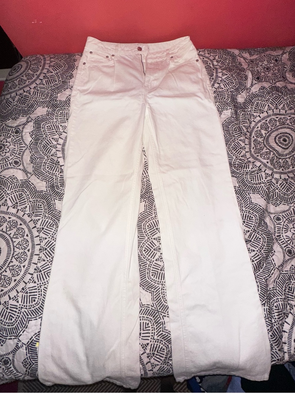 Women's White Wide Leg Jeans